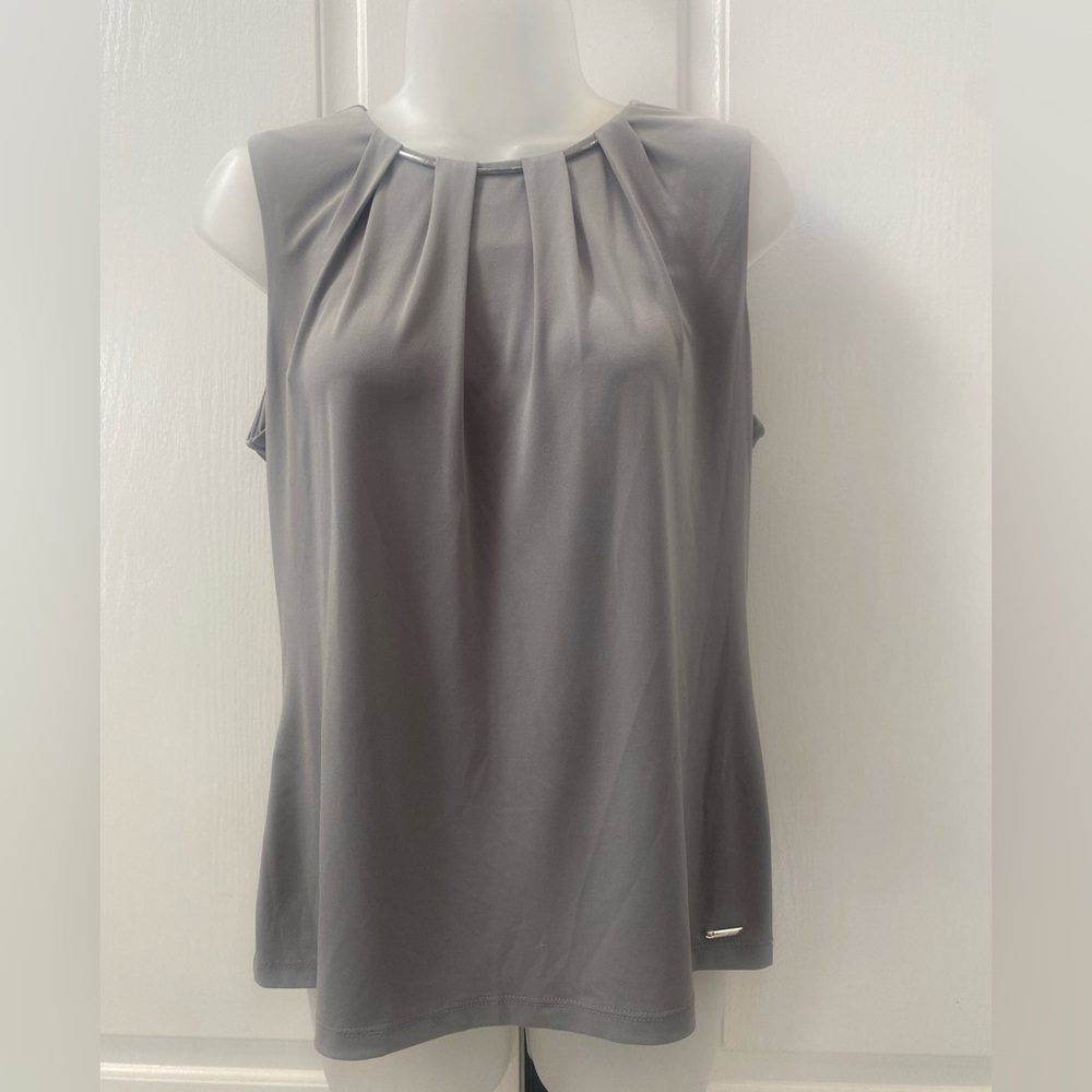 Calvin Klein Gray Sleeveless Top Sz L - Picture 1 of 3
